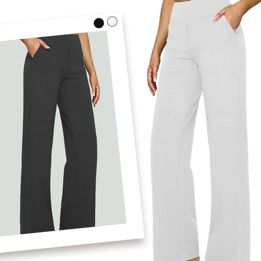 🧊 Oferta de Verano!🎁 Pantalones Yoga Elásticos de Cintura Alta, Estilo Casual Empresarial